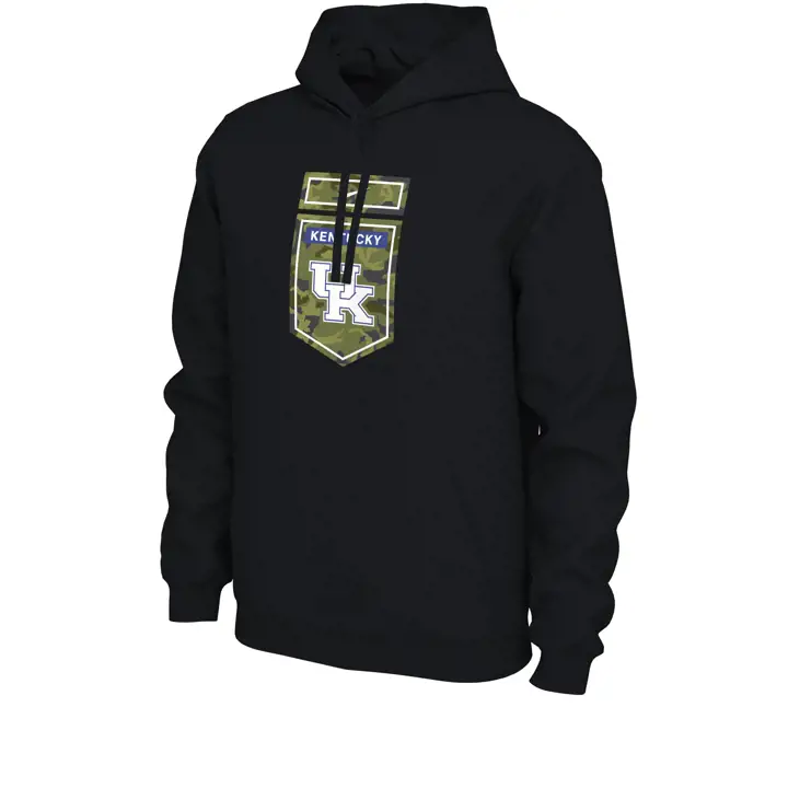 Kentucky Wildcats M NK HOODY VET DAY CAMO QS noir