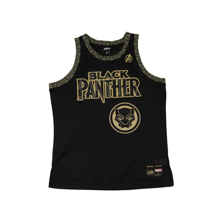 Maillot de basketball Black Panther Marvel noir/or