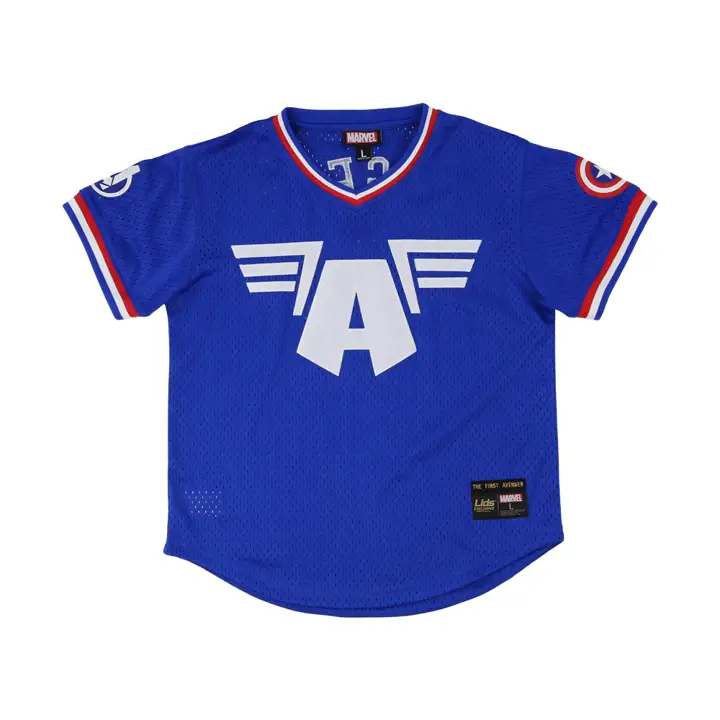 Captain America Marvel Maillot Jeune Col en V en Maille rbl/rouge