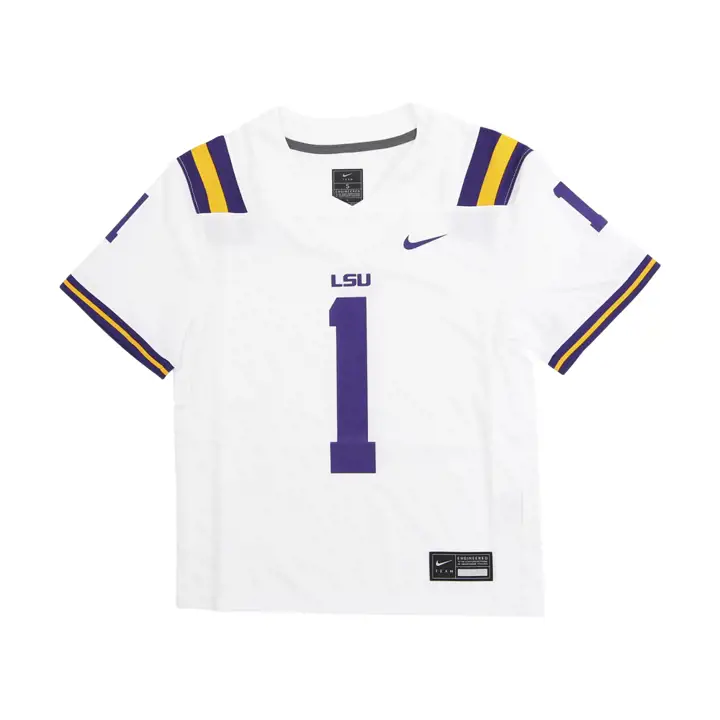 Maillot de match jeune L.S.U. NCAA F.B. BLANC