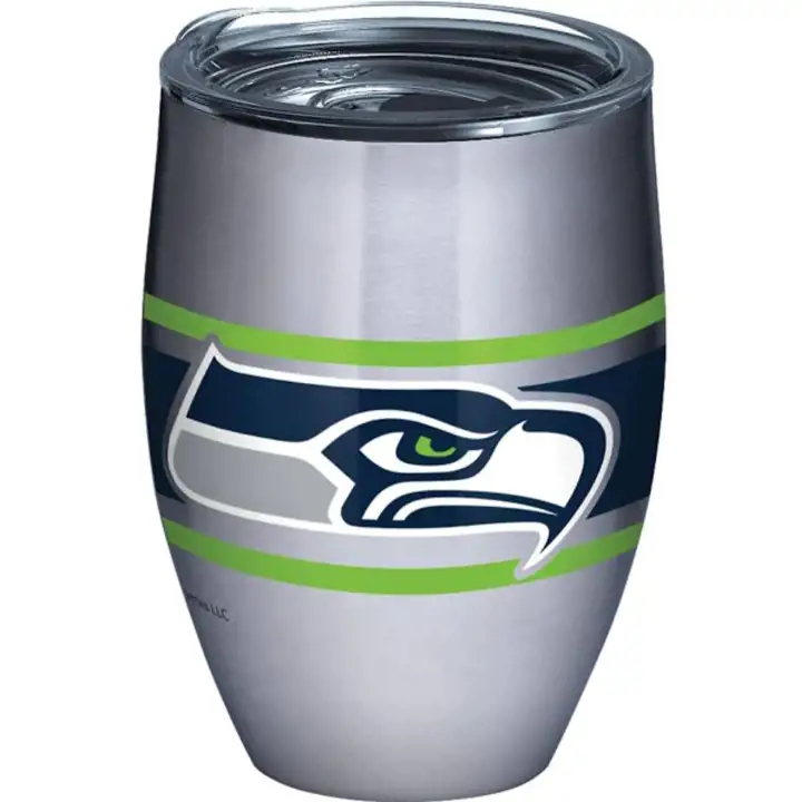 Seattle Seahawks Gobelet rayé en acier inoxydable 12 oz