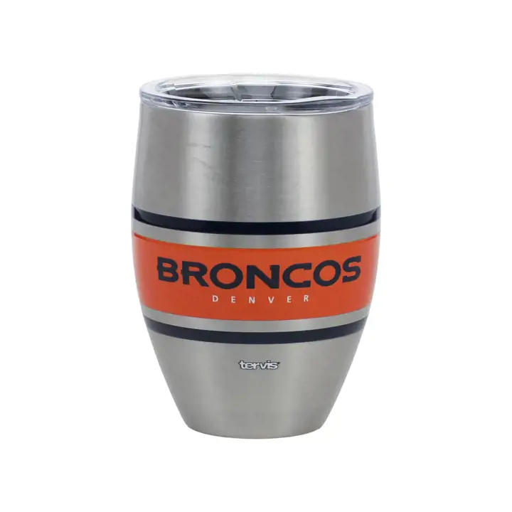 Bouteille isotherme Denver Broncos rayée en acier inoxydable de 350 ml