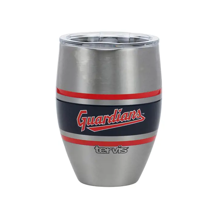 Cleveland Guardians - Gobelet isotherme 355 ml à rayures en acier inoxydable