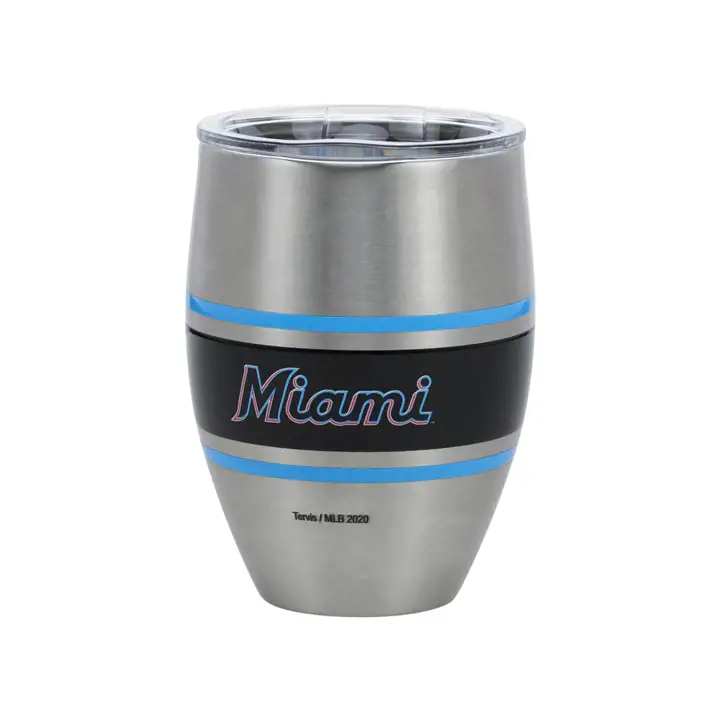 Miami Marlins 12oz Rayures Acier Inoxydable