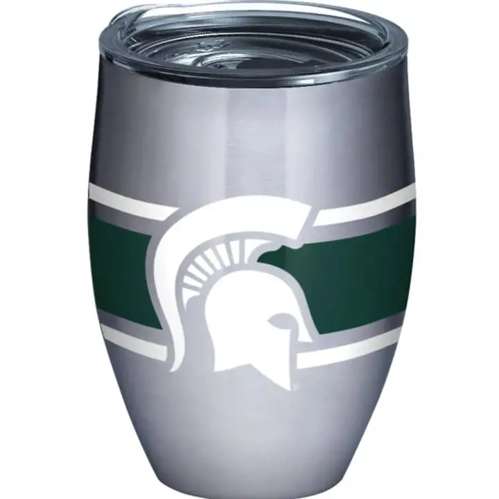 Gobelet de 355 ml en acier inoxydable à rayures des Spartans de Michigan State
