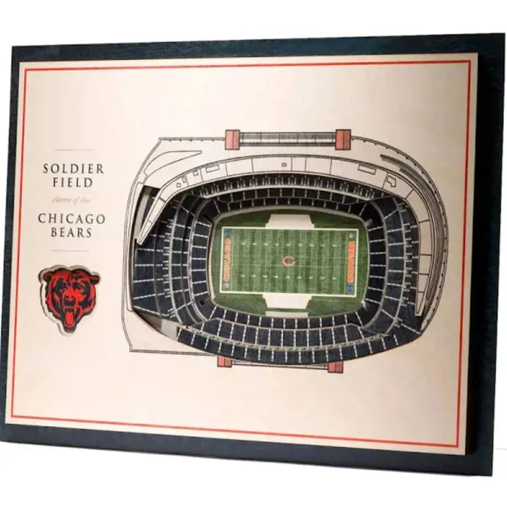 Chicago Bears Tableau mural 5 couches StadiumView