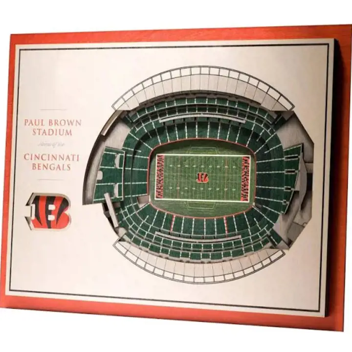 Cincinnati Bengals - Décoration Murale 3D 5 Couches Stade