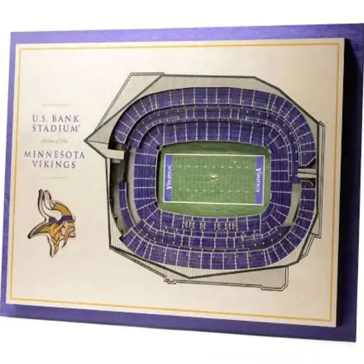 Minnesota Vikings – Décoration murale 3D de stade 5 niveaux