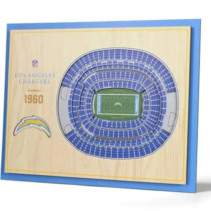 Los Angeles Chargers : Décoration murale 5 couches StadiumView