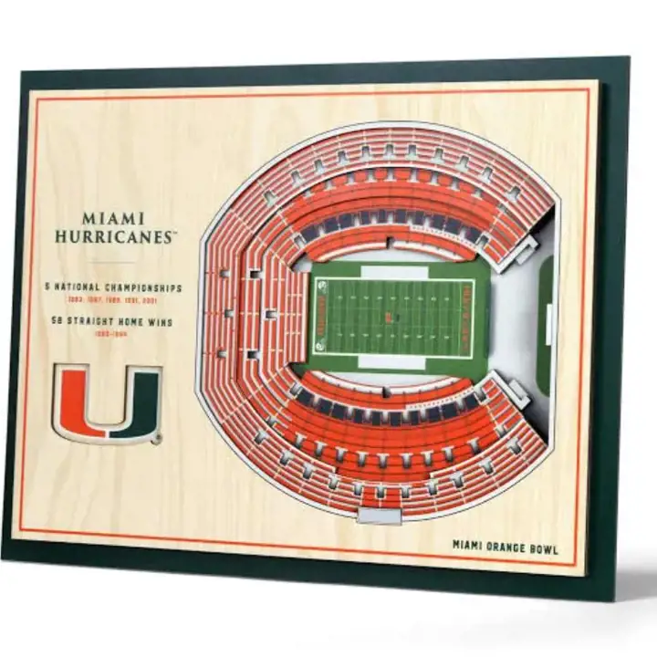 Miami Hurricanes 5 couches Stade Mur Art