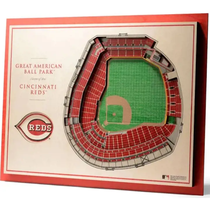 Décoration murale 3D Cincinnati Reds 5 couches StadiumView