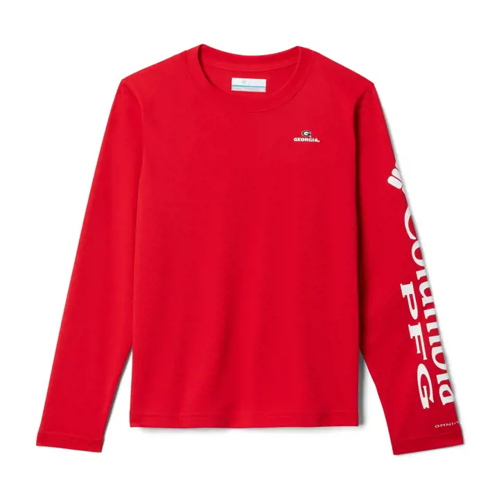 Georgia Bulldogs CLG T-Shirt Manches Longues Jeunesse Terminal Tackle ROUGE