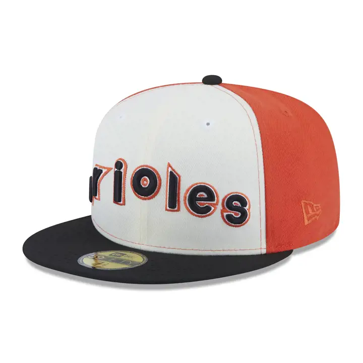 Casquette ajustée 59FIFTY Wordmark MLB rétro Baltimore Orioles ORG/BLK/GR