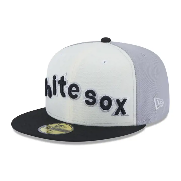 Chicago White Sox MLB Rétro Star Wordmark 59FIFTY GRY/BLK/GR