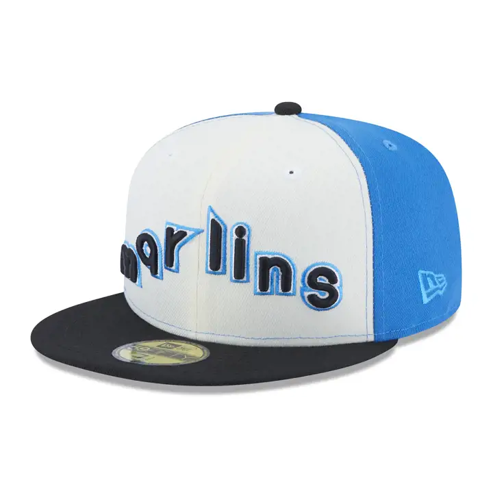 Miami Marlins MLB Rétro Star Wordmark 59FIFTY BLEU/NOIR/GRIS