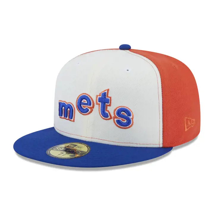 New York Mets MLB Rétro Star Wordmark 59FIFTY ORG/BLEU/GRIS