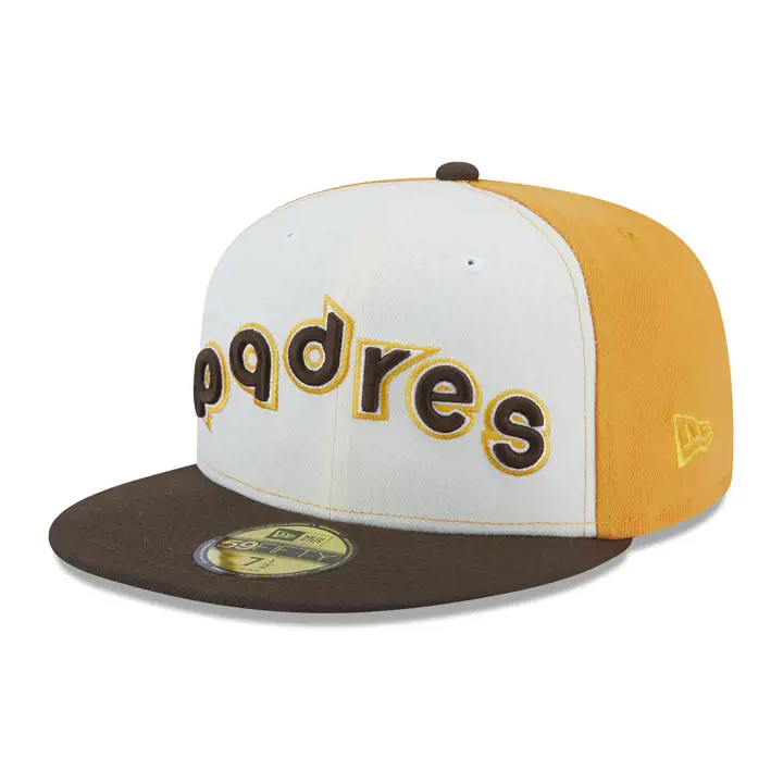 Casquette 59FIFTY MLB Retro Star Wordmark San Diego Padres Jaune/Marron/Gris