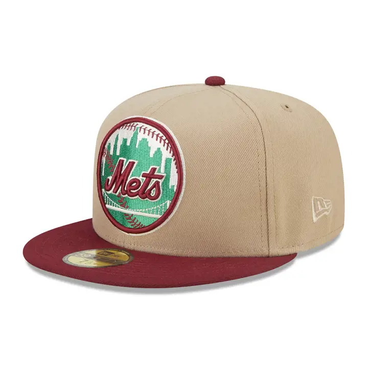 New York Mets MLB Vœux de fin d'année 59FIFTY CAMEL/ROUGE/VERT