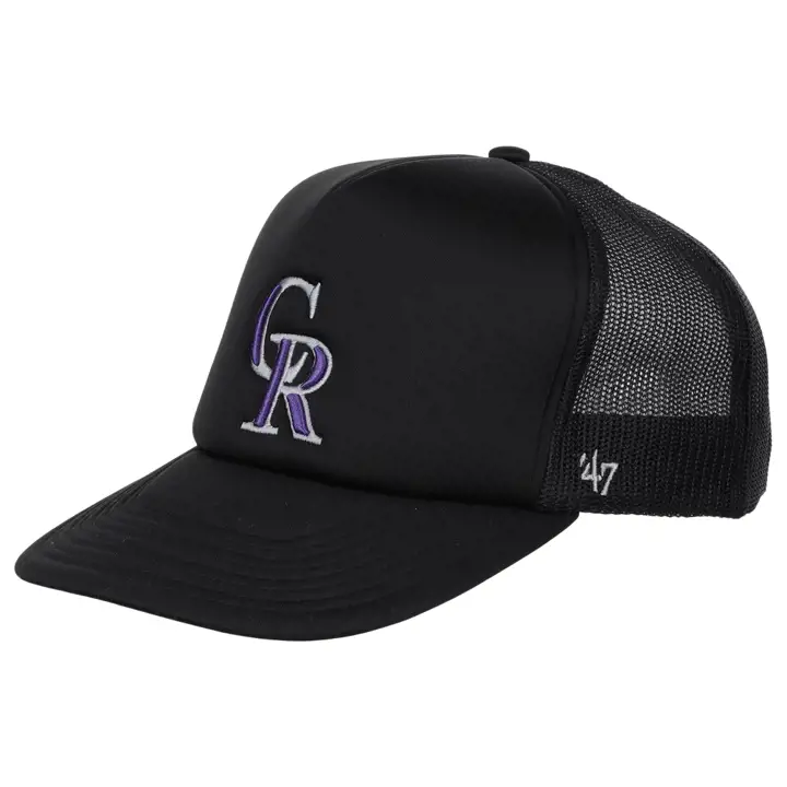 Casquette Trucker en mousse MLB Colorado Rockies noire/noire/noire