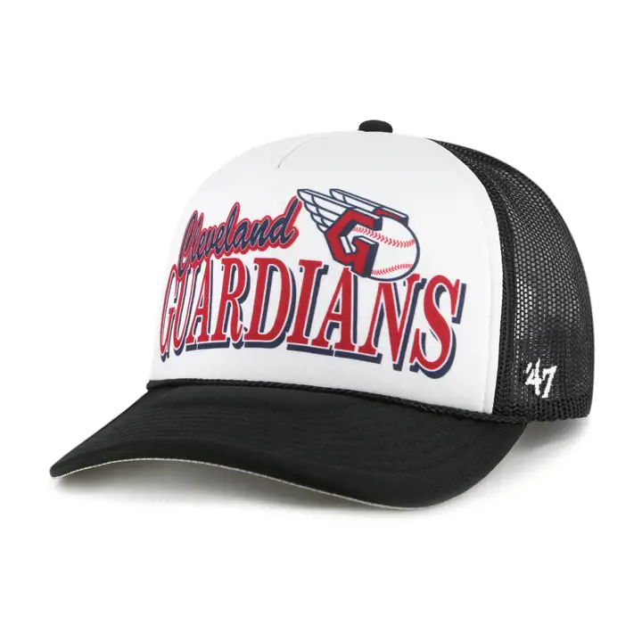 Casquette de camionneur en mousse Cleveland Guardians MLB Creedence noir/blanc/noir