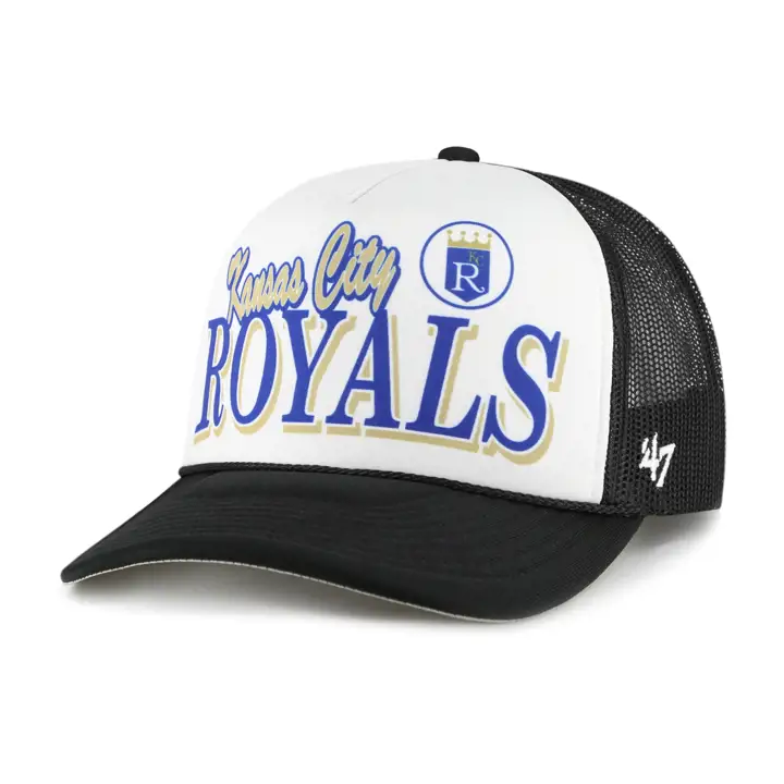 Casquette de camionneur en mousse Creedence MLB Kansas City Royals, noire/blanche/noire