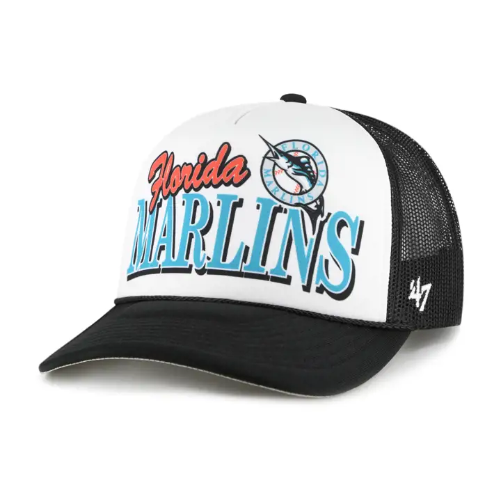 Casquette trucker en mousse Creedence MLB Florida Marlins noir/blanc/noir