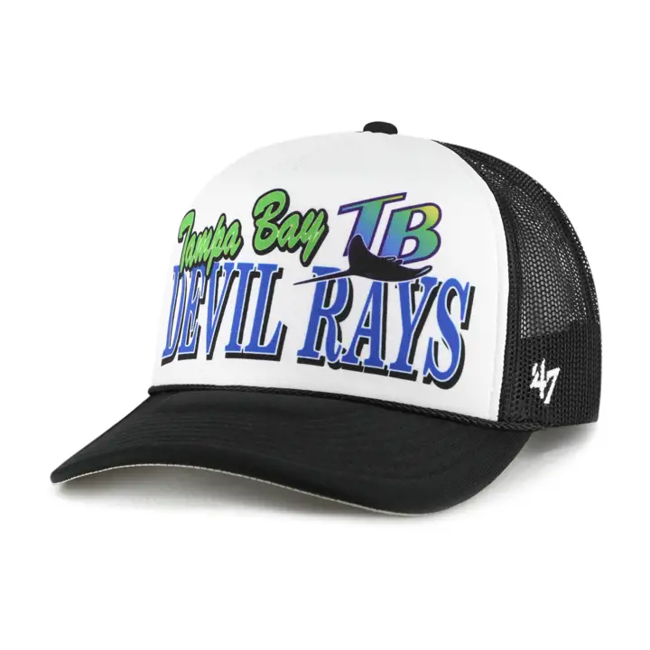 Casquette de camionneur en mousse Tampa Bay Rays MLB Creedence noir/blanc/noir