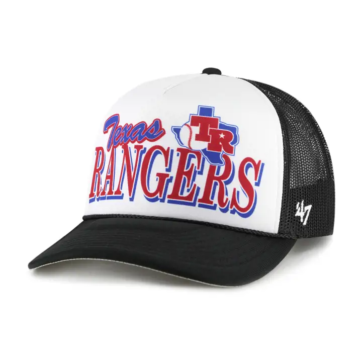 Casquette trucker en mousse Texas Rangers MLB Creedence noir/blanc/noir