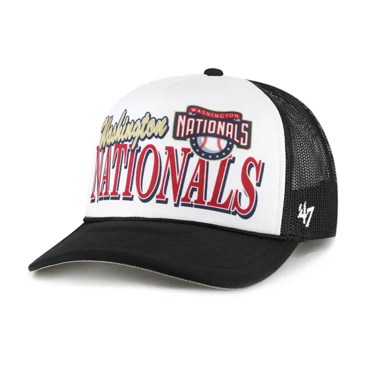 Casquette de camionneur en mousse Washington Nationals MLB Creedence noire/blanche/noire