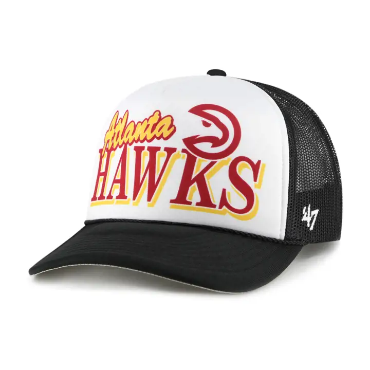 Casquette trucker en mousse Atlanta Hawks NBA Creedence noir/blanc/noir
