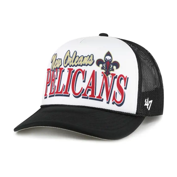 New Orleans Pelicans NBA Casquette Trucker en mousse Creedence noir/blanc/noir