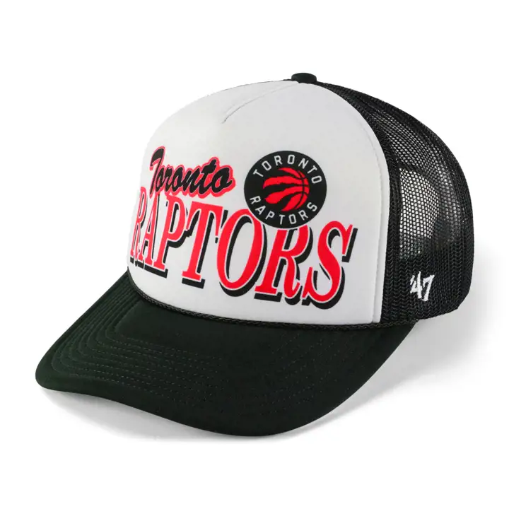 Casquette de camionneur en mousse Toronto Raptors NBA Creedence noir/blanc/noir