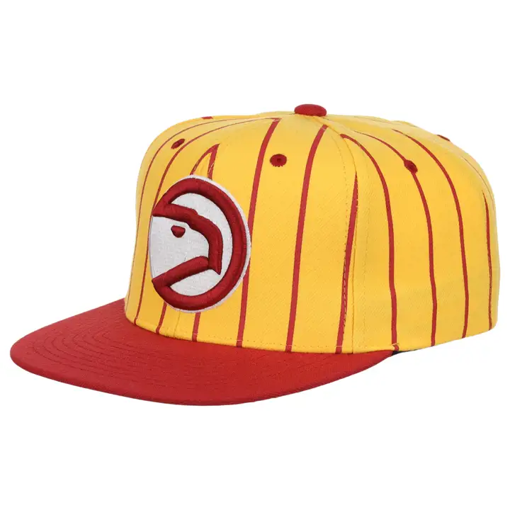 Casquette Snapback 2 tons rayée Atlanta Hawks NBA jaune/rouge/vert