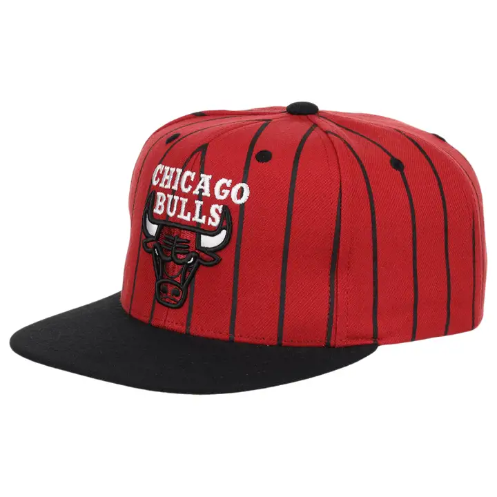 Casquette Snapback 2 tons rayée Chicago Bulls NBA rouge/noir/vert