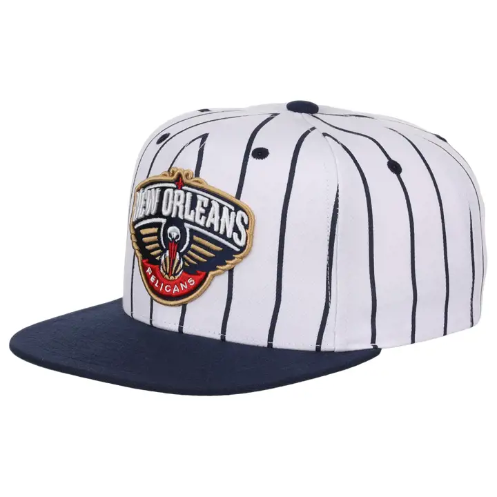 New Orleans Pelicans NBA Casquette Snapback 2 tons Pinstripe blc/marine/