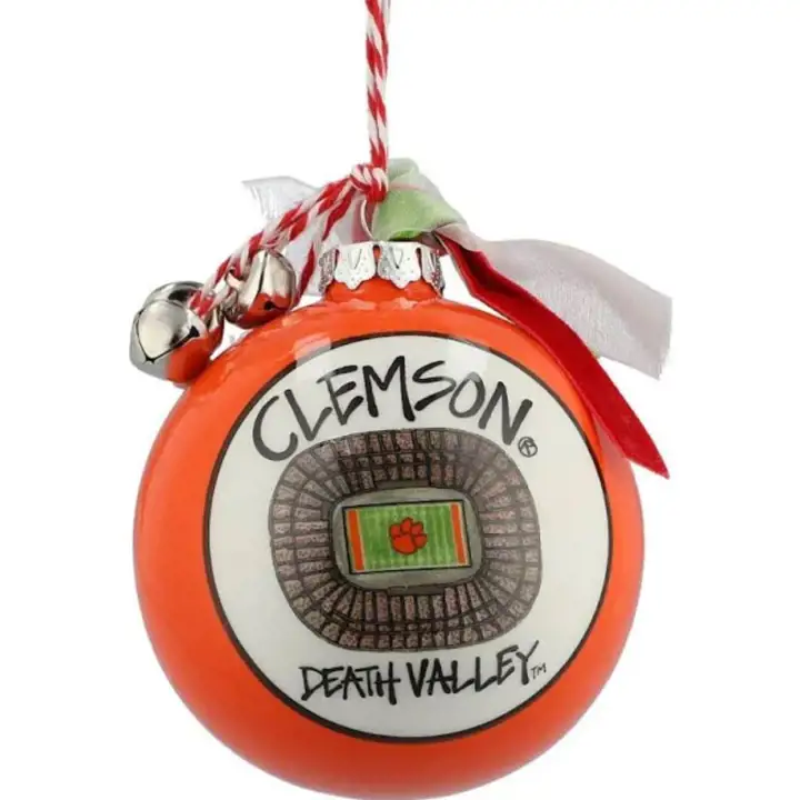 Ornement du stade des Tigers de Clemson avec ruban et clochettes