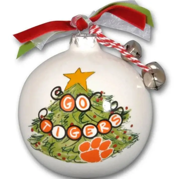 Clemson Tigers Ornement Joyeux avec Ruban Clochettes et glands