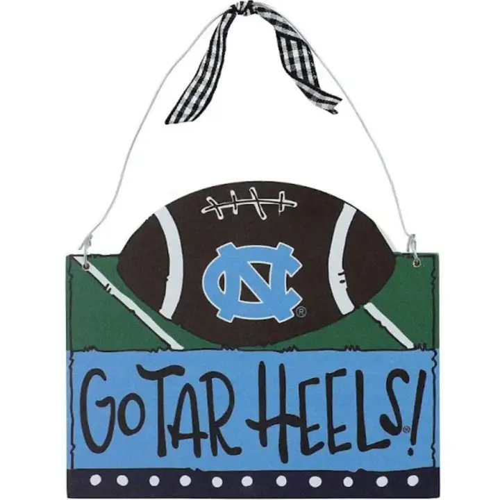 Ornement en bois avec slogan des North Carolina Tar Heels
