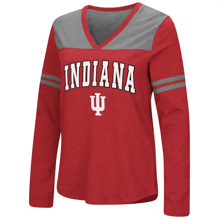 T-shirt à manches longues de style ancien NCAA pour femme Indiana Hoosiers CRÉDIT