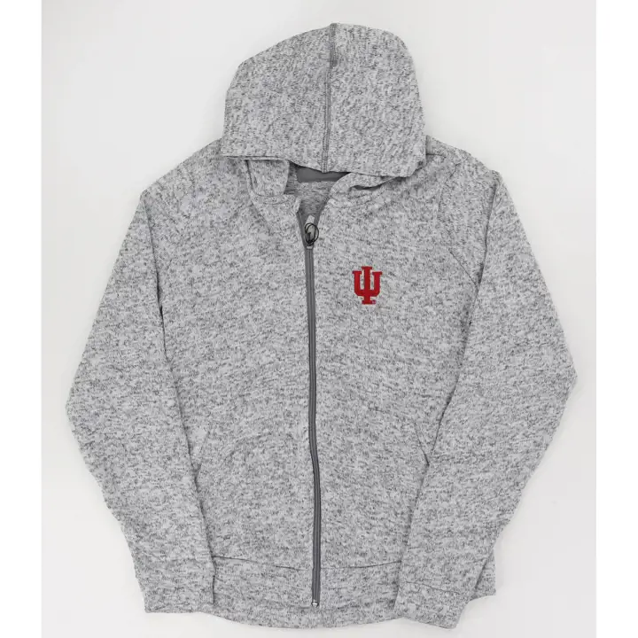 Haut à capuchon à glissière pleine longueur Absolute pour femme NCAA Indiana Hoosiers LGRY