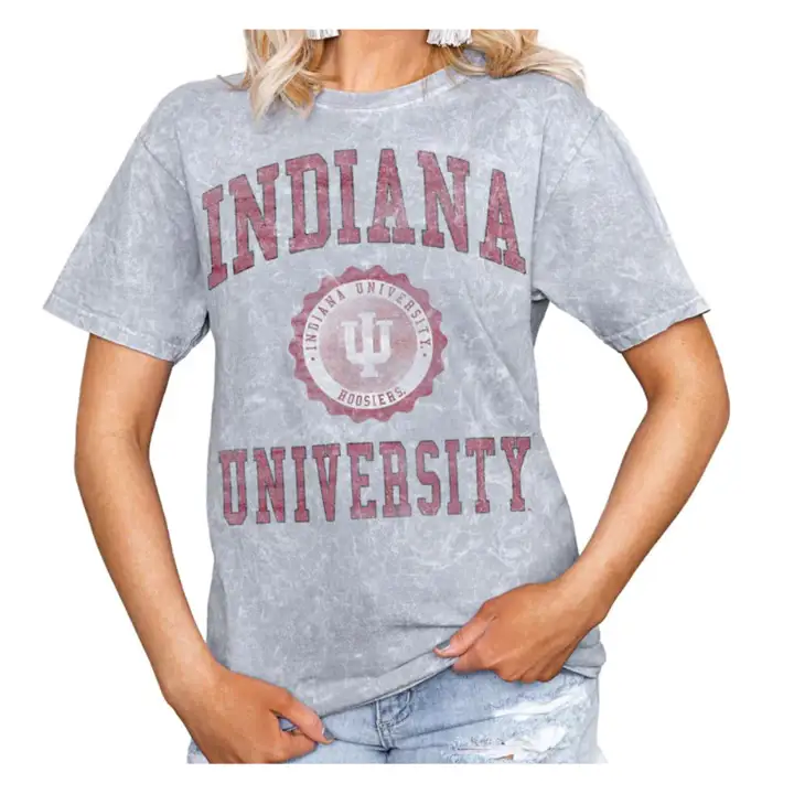 T-shirt femme Indiana Hoosiers NCAA Seal of Approval GRIS