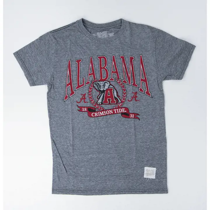 T-shirt triblende gris Alabama Crimson Tide NCAA motif couronne de laurier
