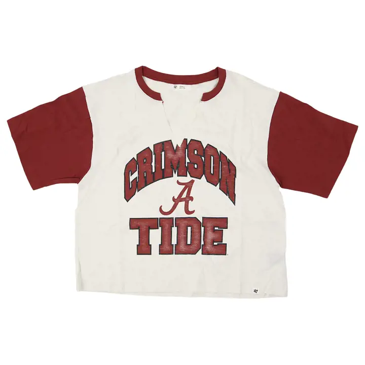 T-shirt court « Dolly » NCAA pour femme Alabama Crimson Tide – CRÈME