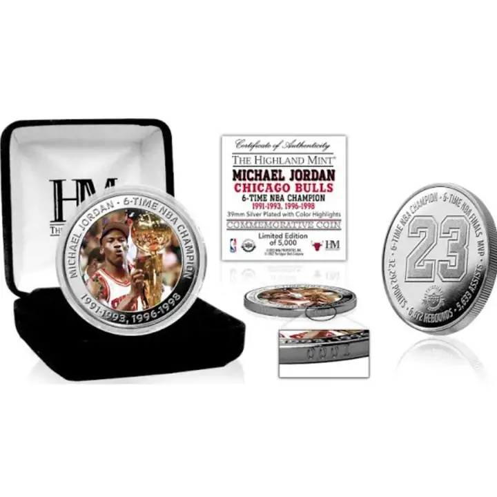 Chicago Bulls 6x Champion NBA Sler Pièce Commémorative M. Jor