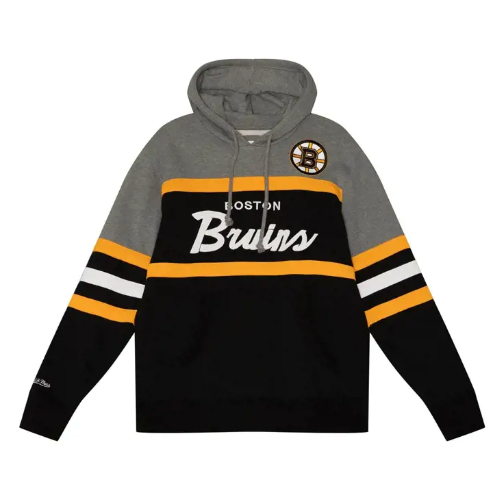 Chandail à capuchon Headcoach des Bruins de Boston (LNH) M&N gris/noir