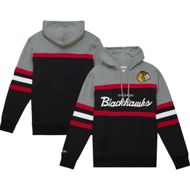 Chandail à capuchon Chicago Blackhawks LNH M&N Headcoach gris/noir