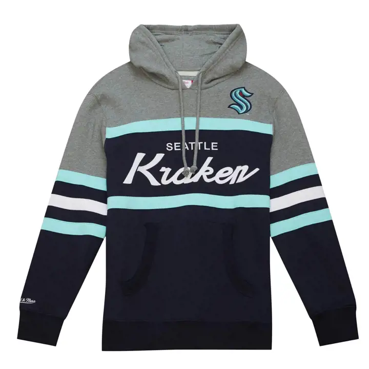 Sweat à capuche Seattle Kraken NHL M&N Headcoach gris/marine