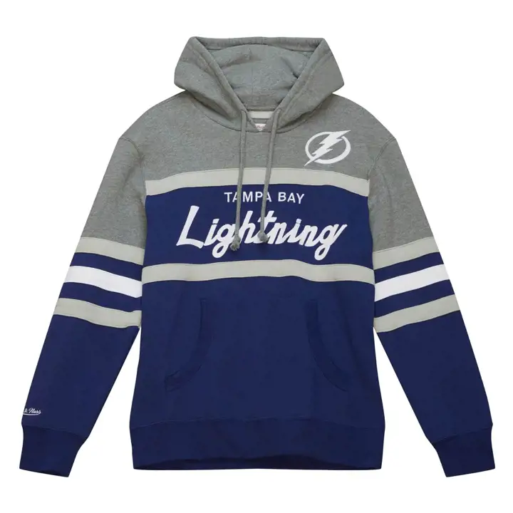 Chandail à capuchon Headcoach M&N LNH Tampa Bay Lightning gris/bleu