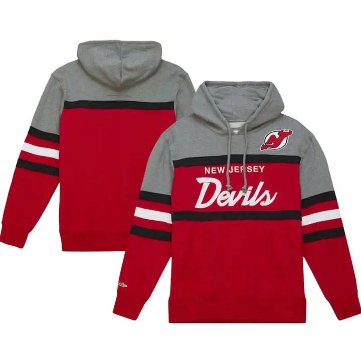 Chandail à capuchon Headcoach des Devils du New Jersey de la LNH M&N GRIS