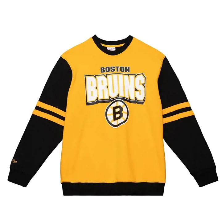 Chandail à col rond Boston Bruins LNH M&N jaune/noir